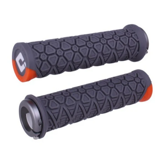 Punhos ODI VANQUISH Lock-On 135 mm Cinzento/Laranja