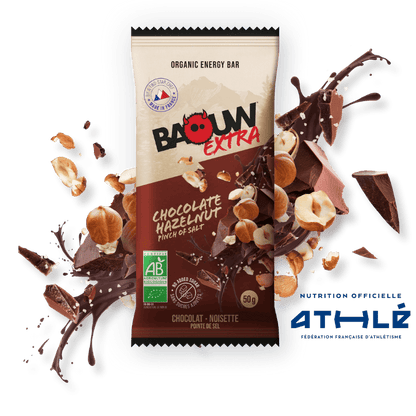 Barra Energética BAOUW BIO EXTRA Chocolate-Avelã (50g)