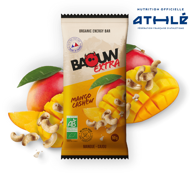 BAOUW ORGANIC EXTRA Barra energética de manga e caju (50g)