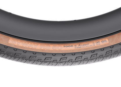 Pneu WTB BYWAY RS 50 com flancos bege - marcação no flanco