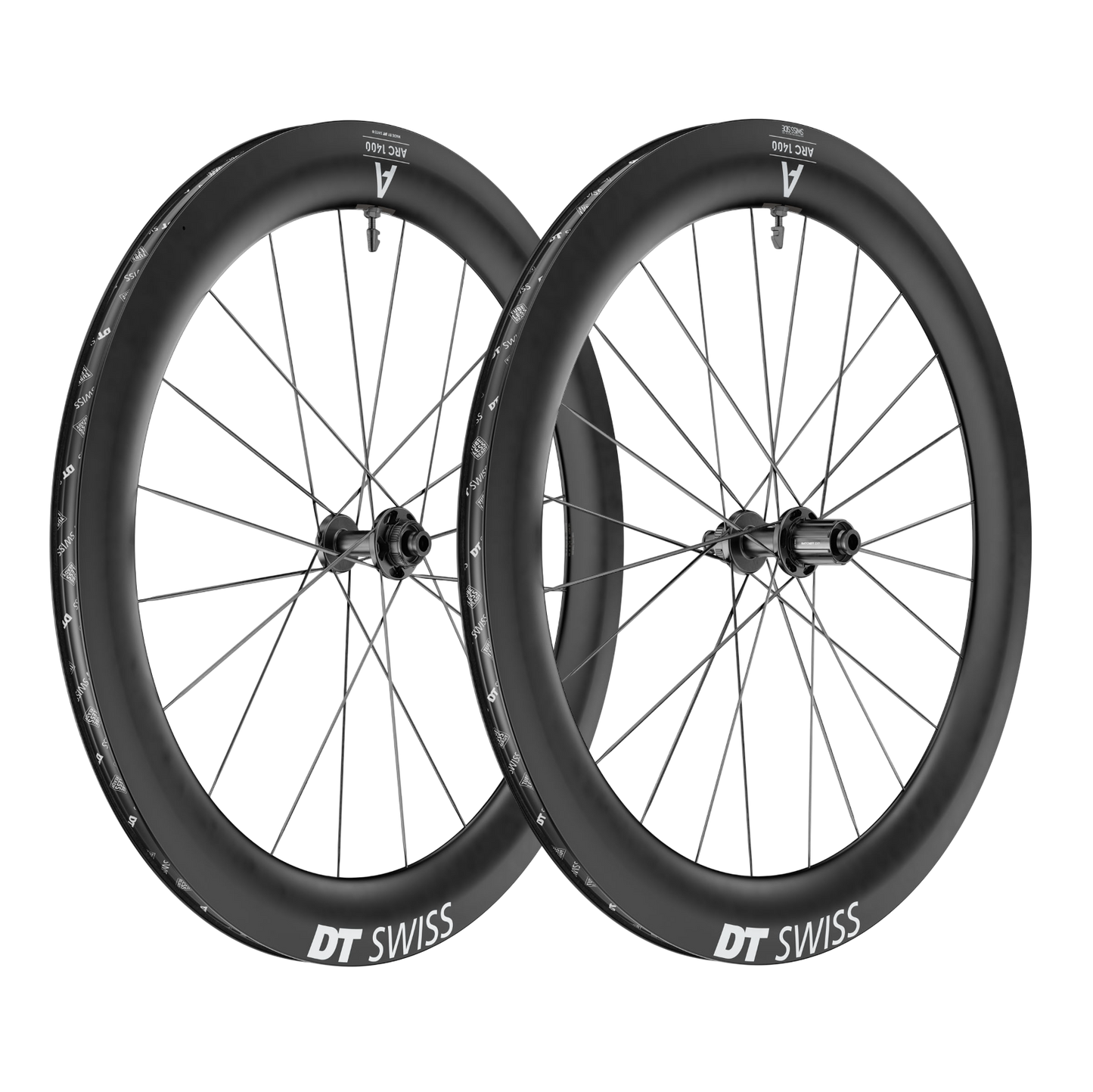Par de rodas DT SWISS ARC 1400 DICUT 65 Tubeless Ready (bloqueio central)