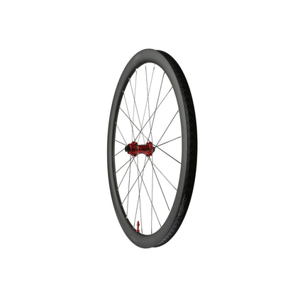 Roda dianteira HOPE RX40 700C em carbono, cubo Pro 5 vermelho