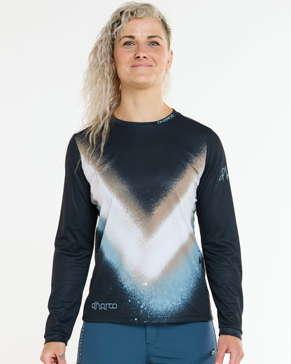 Maillot DHARCO GRAVITY GOLDEN STREAK Mangas Longas Mulher Preto/Azul