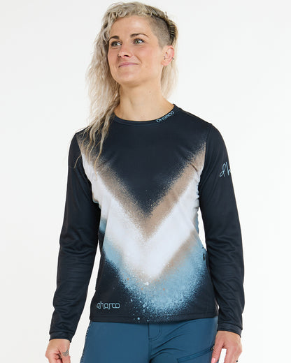 Maillot DHARCO GRAVITY GOLDEN STREAK Mangas Longas Mulher Preto/Azul