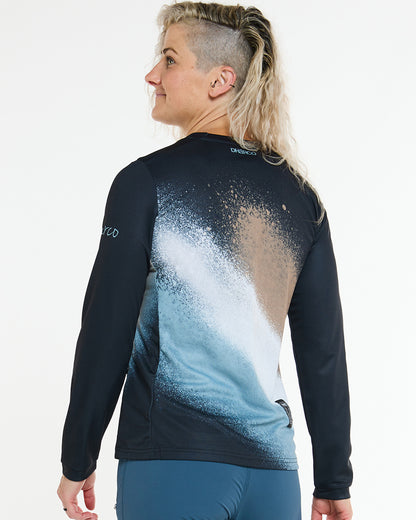 Maillot DHARCO GRAVITY GOLDEN STREAK Mangas Longas Mulher Preto/Azul