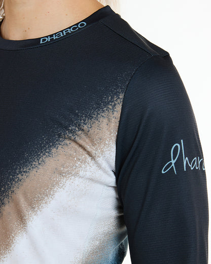 Maillot DHARCO GRAVITY GOLDEN STREAK Mangas Longas Mulher Preto/Azul