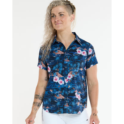 Camisa Técnica DHARCO TECH PARTY OASIS Feminina Azul