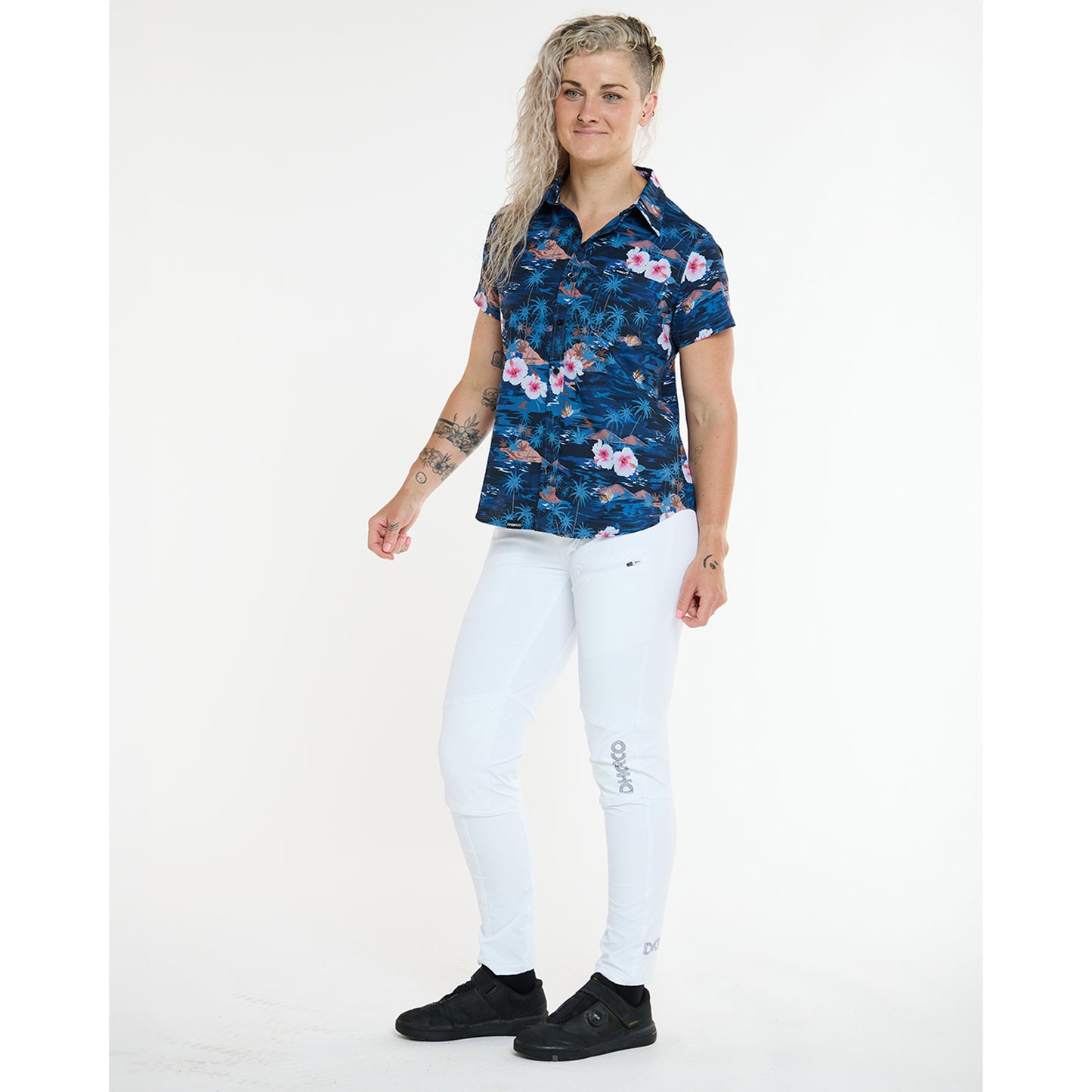 Camisa técnica feminina DHARCO TECH PARTY OASIS Azul
