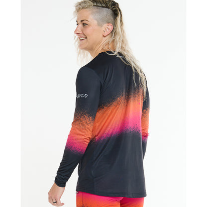Maillot DHARCO RACE BLACK SNAKE Mangas Compridas Feminino Preto/Laranja