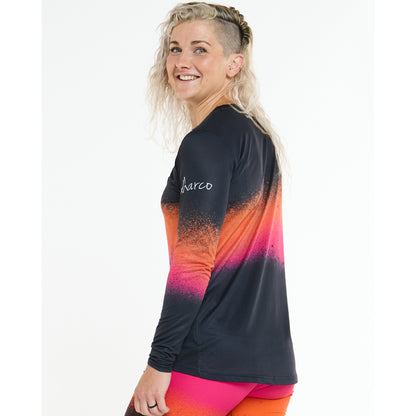 Maillot DHARCO RACE BLACK SNAKE Mangas Compridas Feminino Preto/Laranja