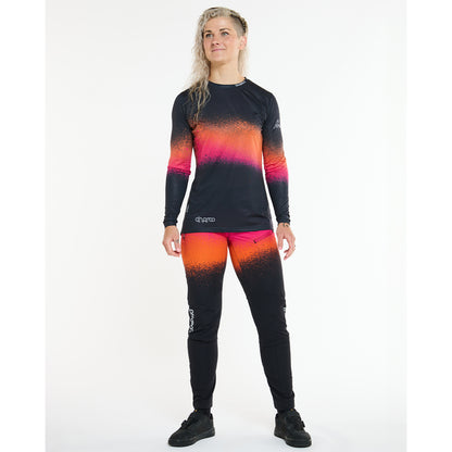 Maillot DHARCO RACE BLACK SNAKE Mangas Compridas Feminino Preto/Laranja
