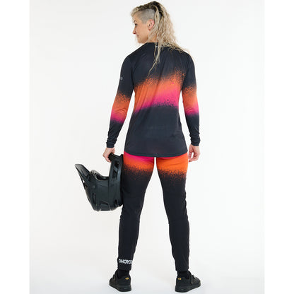 Maillot DHARCO RACE BLACK SNAKE Mangas Compridas Feminino Preto/Laranja