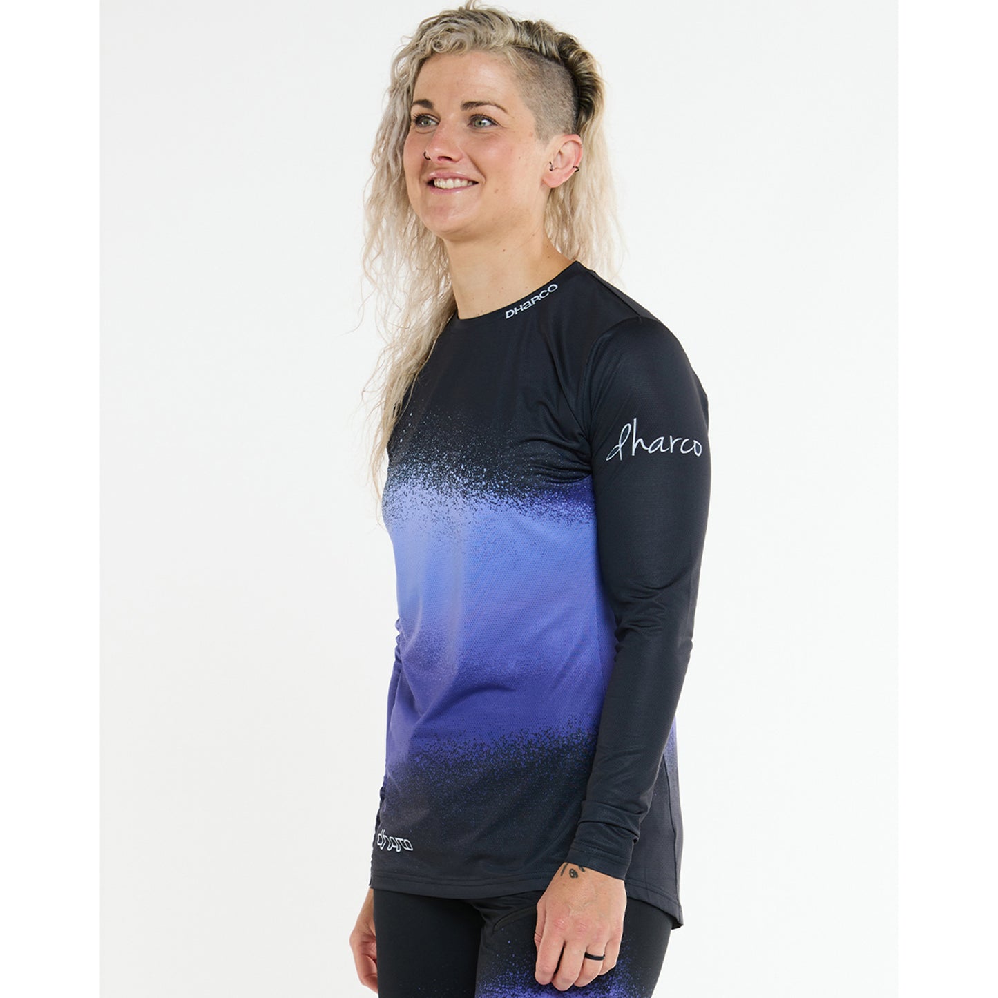 Camisola de manga comprida DHARCO RACE ULTRA VIOLET para mulher Preto/Púrpura
