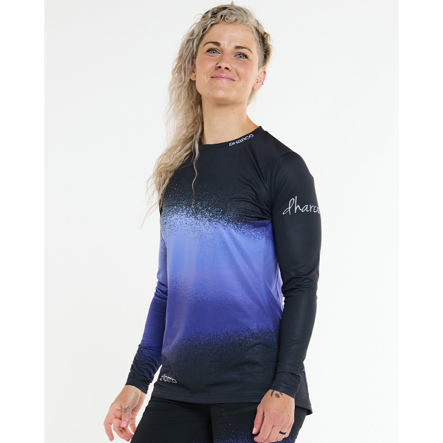 Camisola de manga comprida DHARCO RACE ULTRA VIOLET para mulher Preto/Púrpura