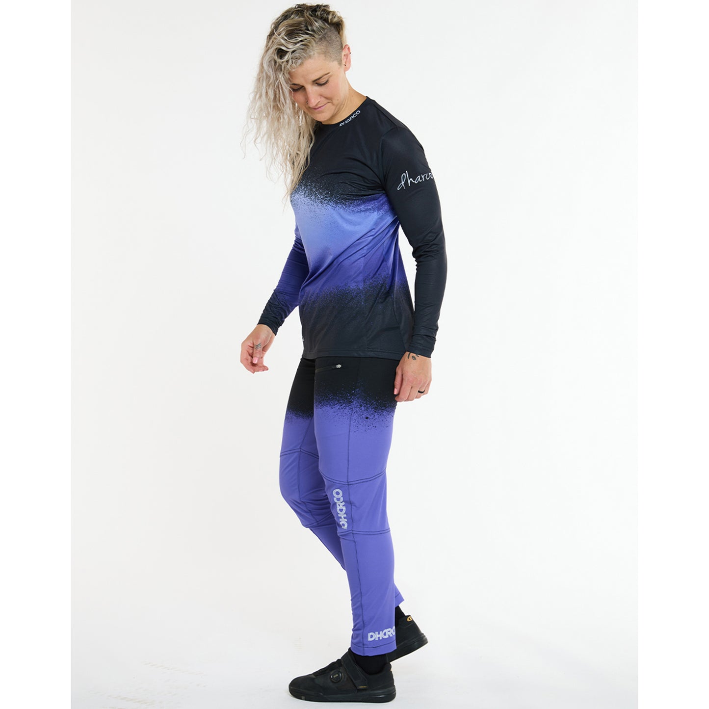 Camisola de manga comprida DHARCO RACE ULTRA VIOLET para mulher Preto/Púrpura