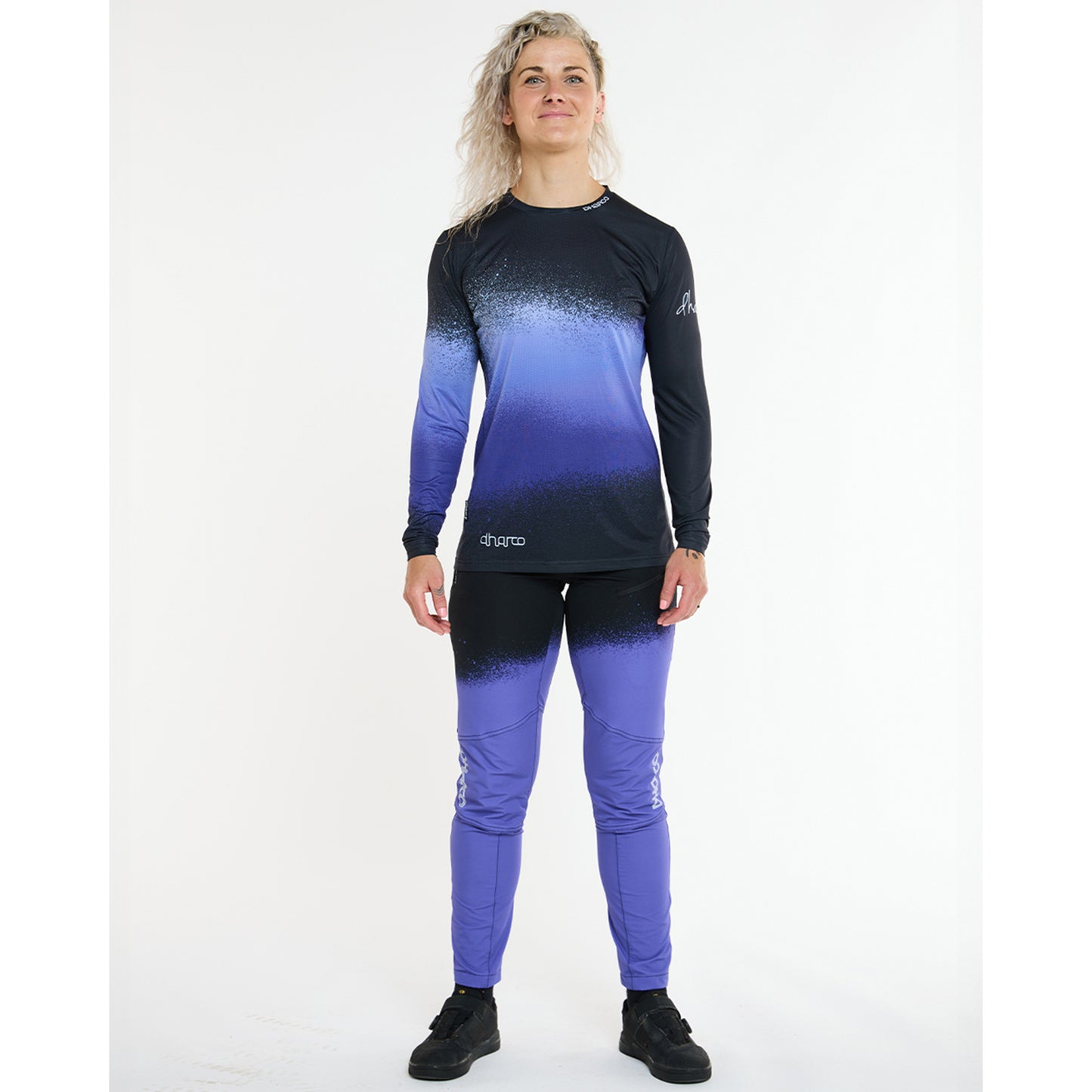 Camisola de manga comprida DHARCO RACE ULTRA VIOLET para mulher Preto/Púrpura
