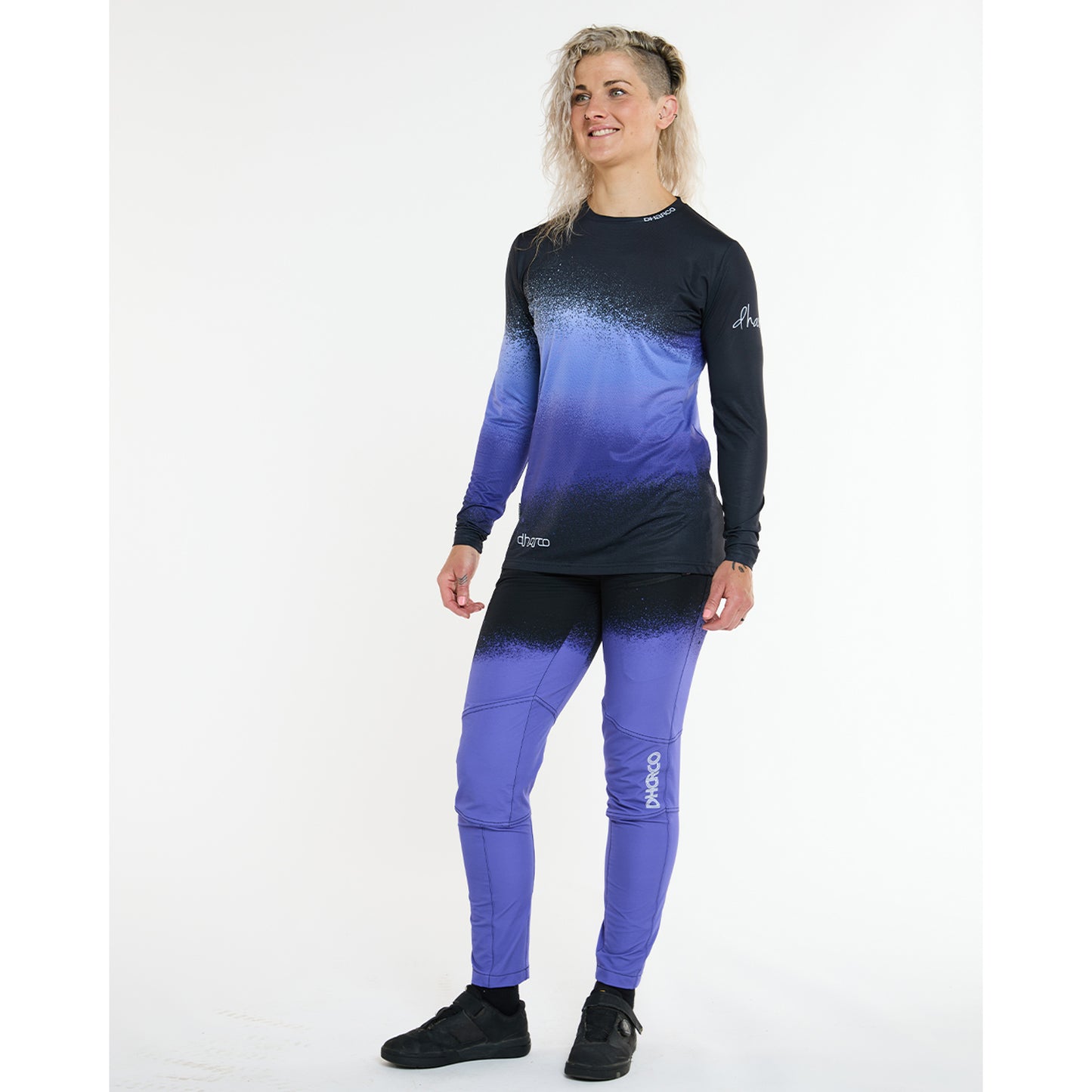 Camisola de manga comprida DHARCO RACE ULTRA VIOLET para mulher Preto/Púrpura