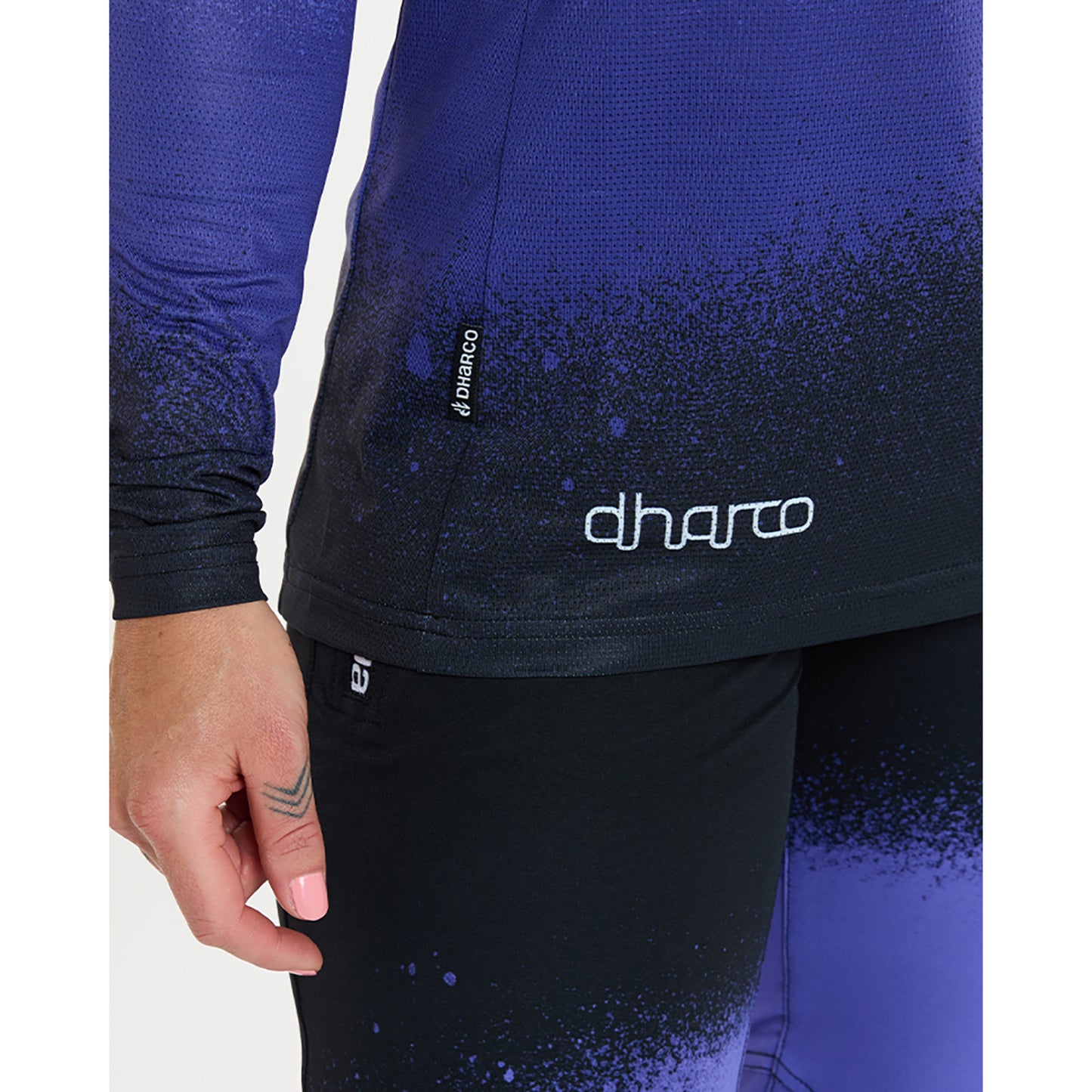 Camisola de manga comprida DHARCO RACE ULTRA VIOLET para mulher Preto/Púrpura