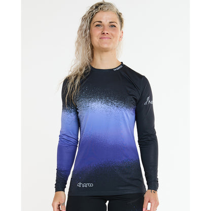 Camisola DHARCO RACE ULTRA VIOLET Mangas Compridas Feminina Preto/Violeta