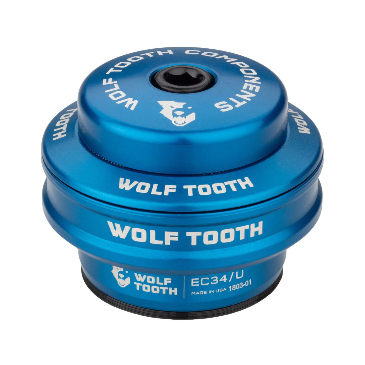 Taça Superior para Direção Externa WOLF TOOTH PREMIUM 1"1/8 EC34 Stack 16 mm Azul