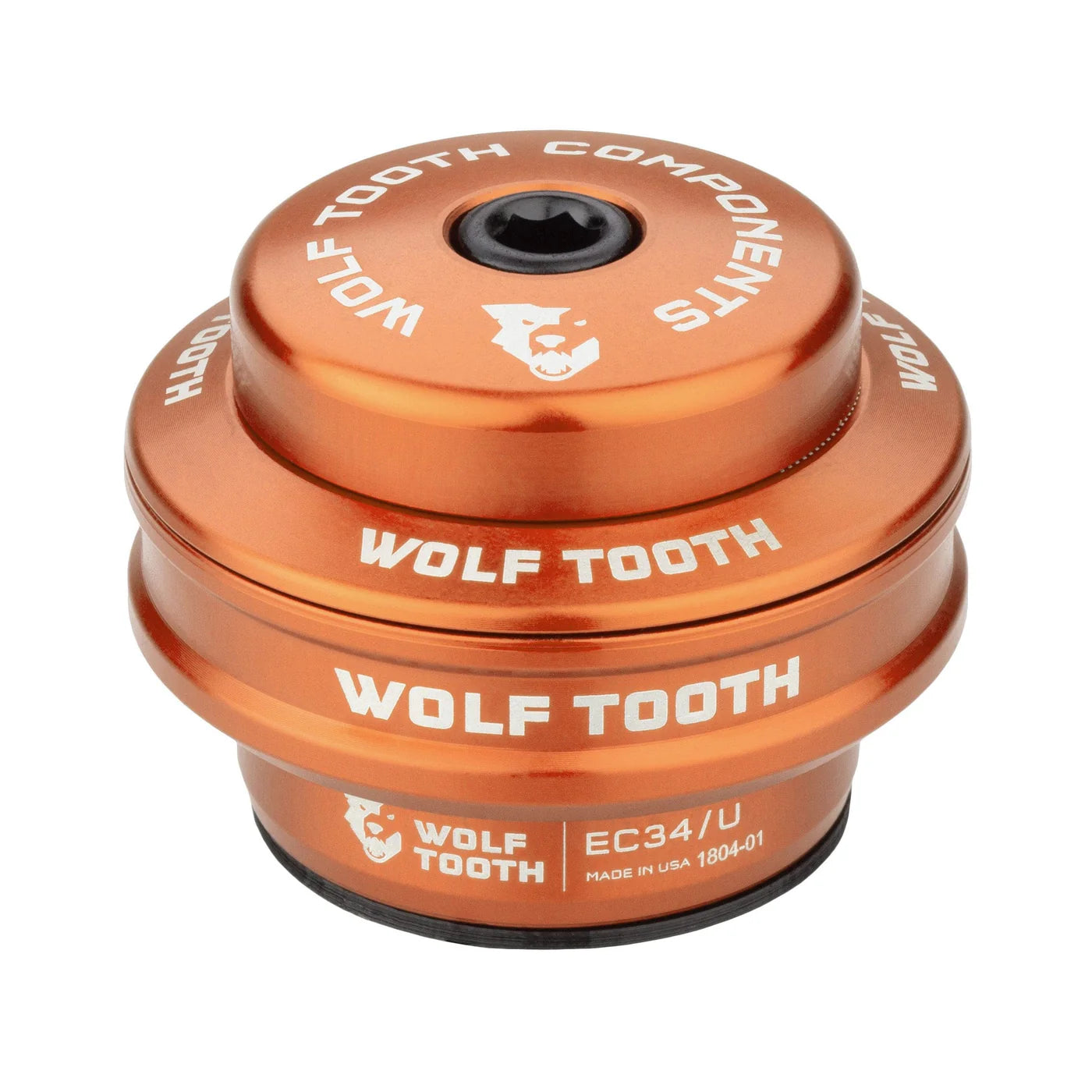 Cuvette Superior para Jogo de Direção Externo WOLF TOOTH PERFORMANCE 1"1/8 EC34 Stack 16 mm Laranja