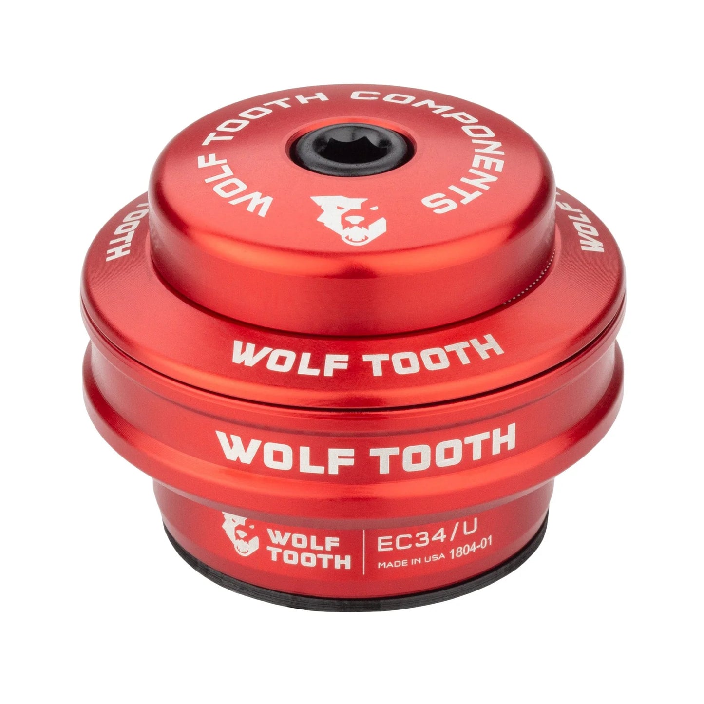 Caixa de direção alta para conjunto de direção externo WOLF TOOTH PREMIUM 1"1/8 EC34 Stack 16 mm Vermelho