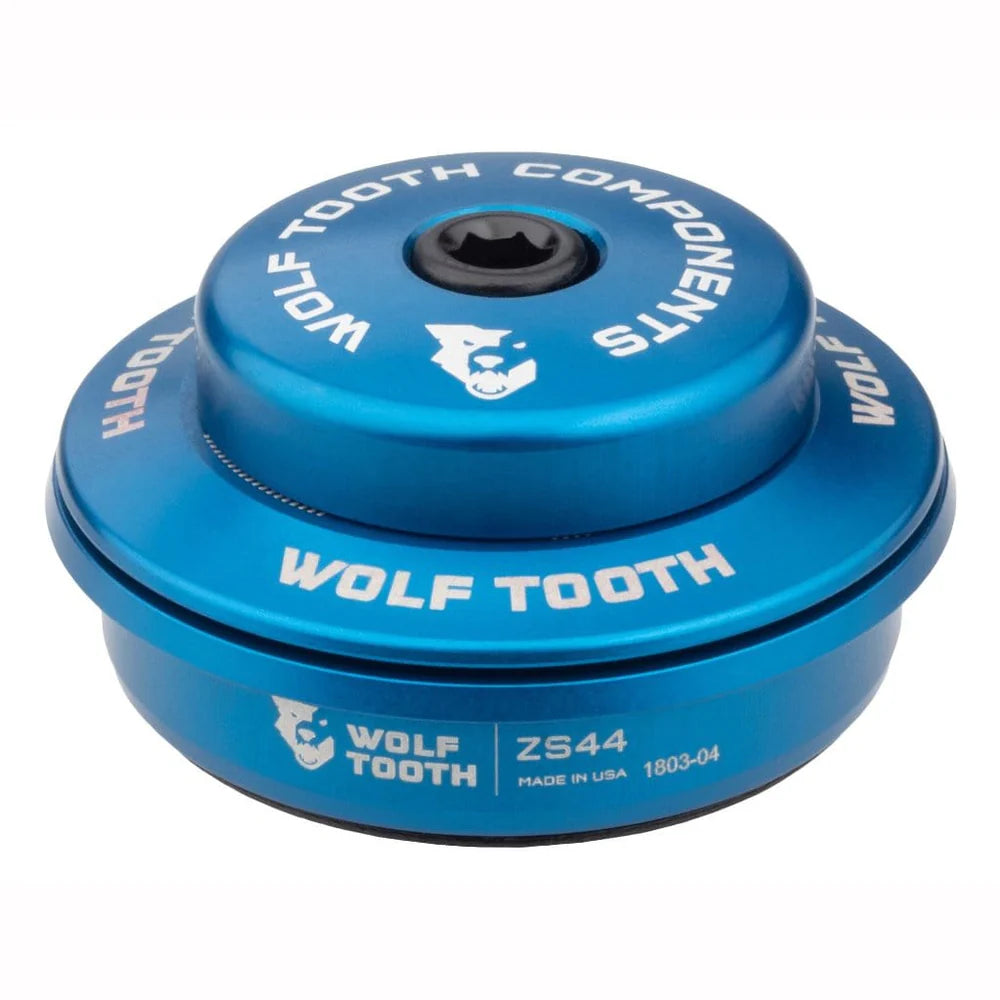 Caixa de direção alta para conjunto de direção semi-integrado WOLF TOOTH PREMIUM 1"1/8 ZS44 Stack 6 mm Azul