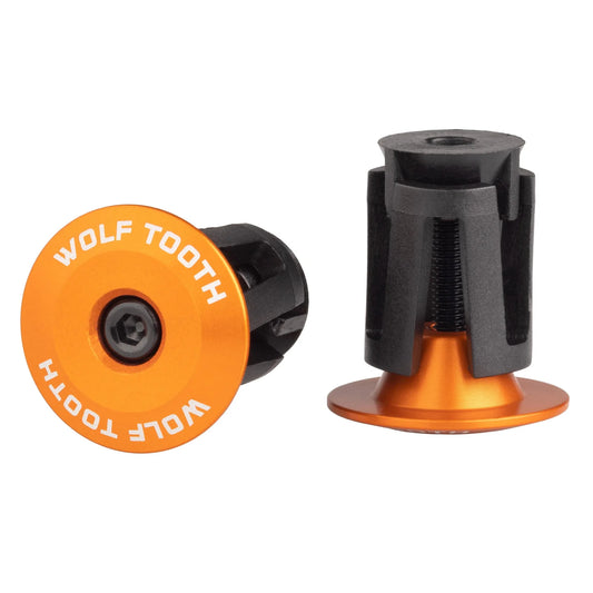 Par de tampões para guiador WOLF TOOTH em alumínio anodizado laranja