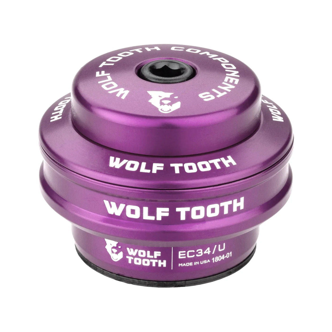 Cuba alta para conjunto de direção externo WOLF TOOTH PERFORMANCE 1"1/8 EC34 Stack 16 mm roxo