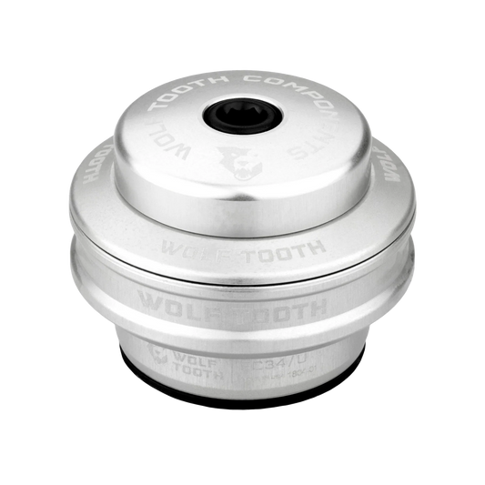 Caixa de direção alta para conjunto de direção externo WOLF TOOTH PREMIUM 1"1/8 EC34 Stack 16 mm Prateado