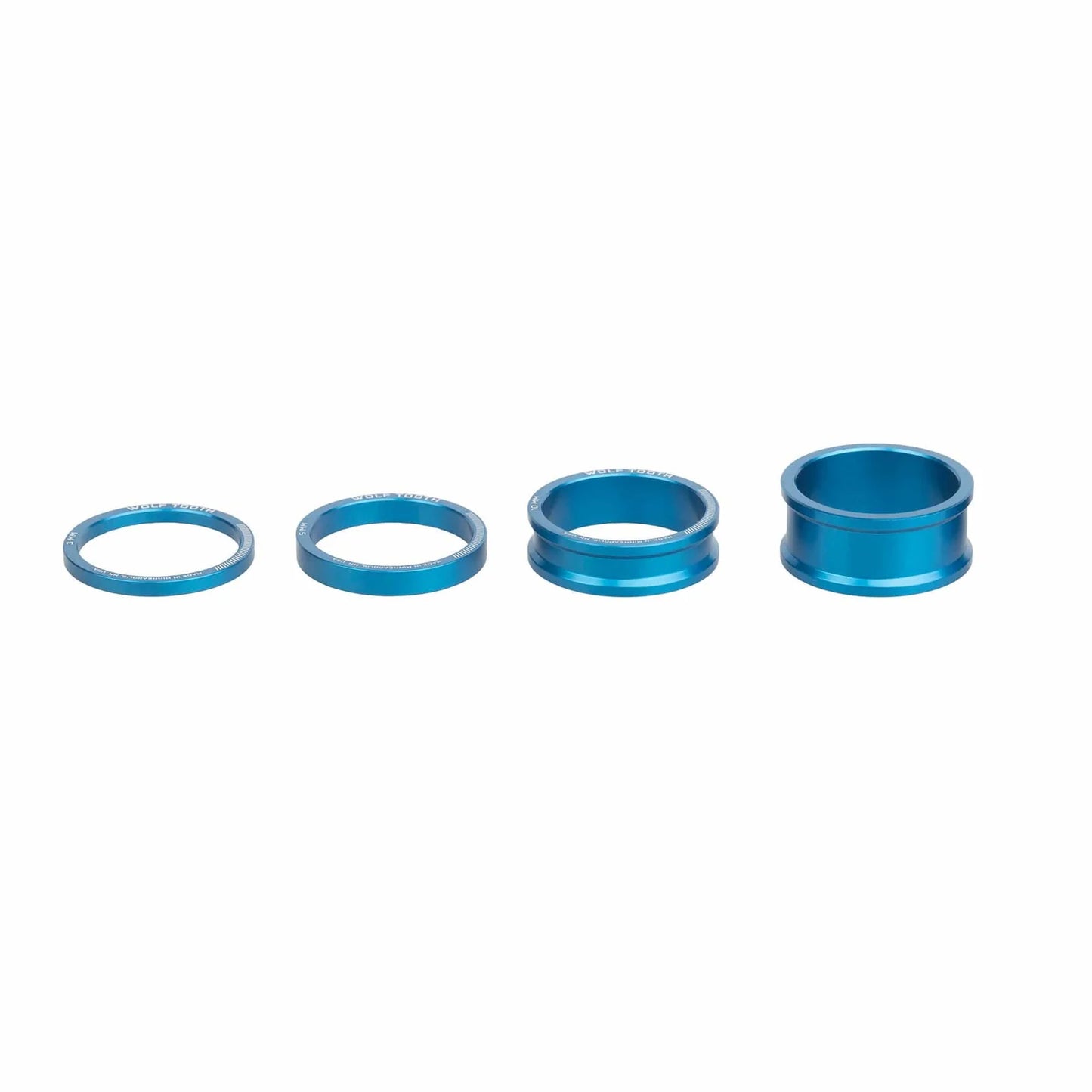 Conjunto de espaçadores de direção WOLF TOOTH em alumínio, 4 peças, 1"1/8, azul