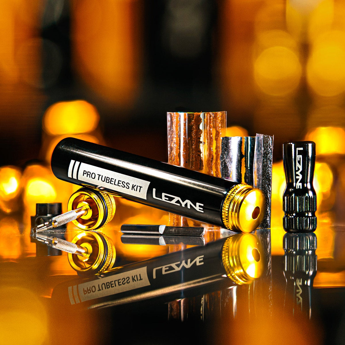 Kit de reparação tubeless LEZYNE PRO Loaded preto com cartucho de CO2 de 20 g