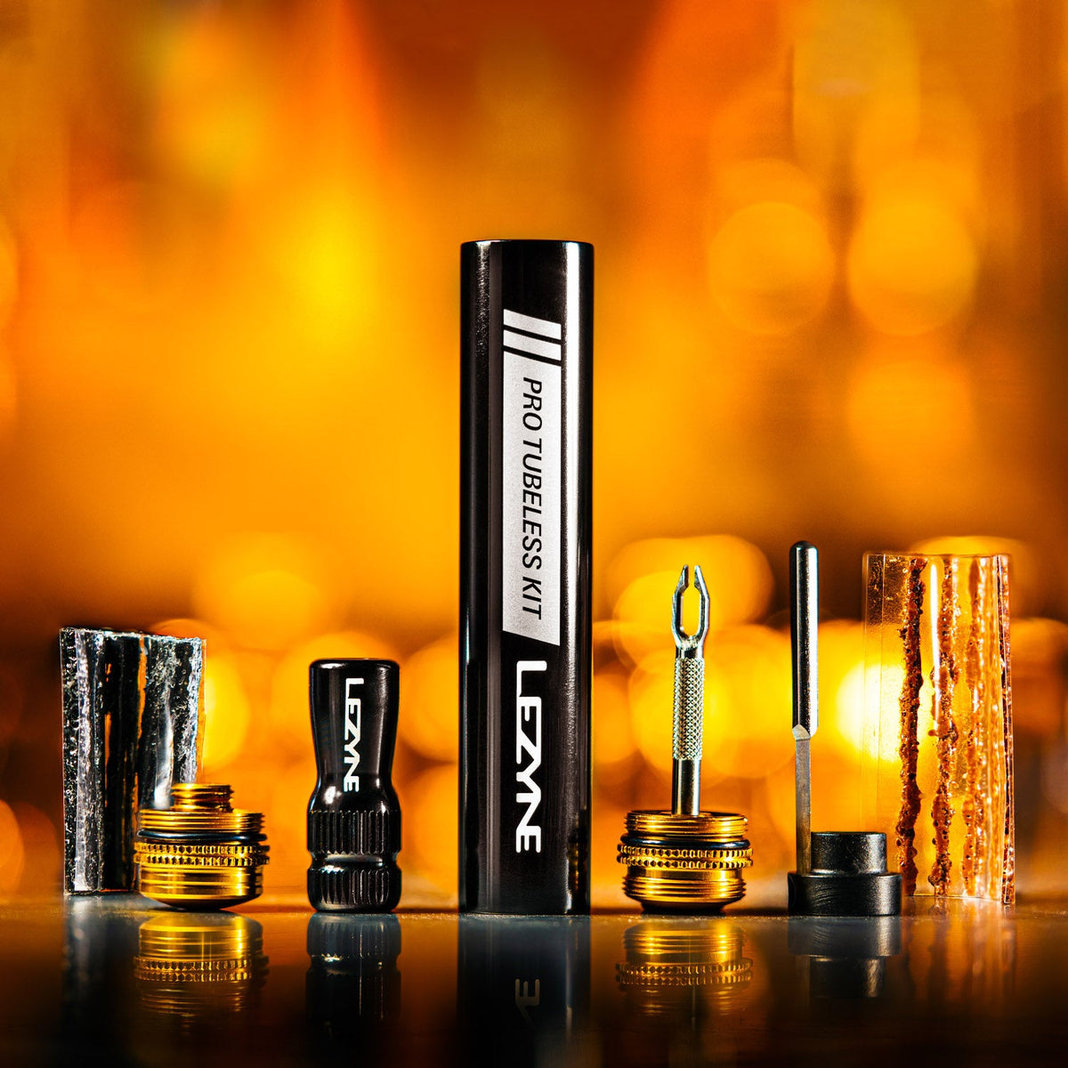 Kit de reparação tubeless LEZYNE PRO Loaded preto com cartucho de CO2 de 20 g