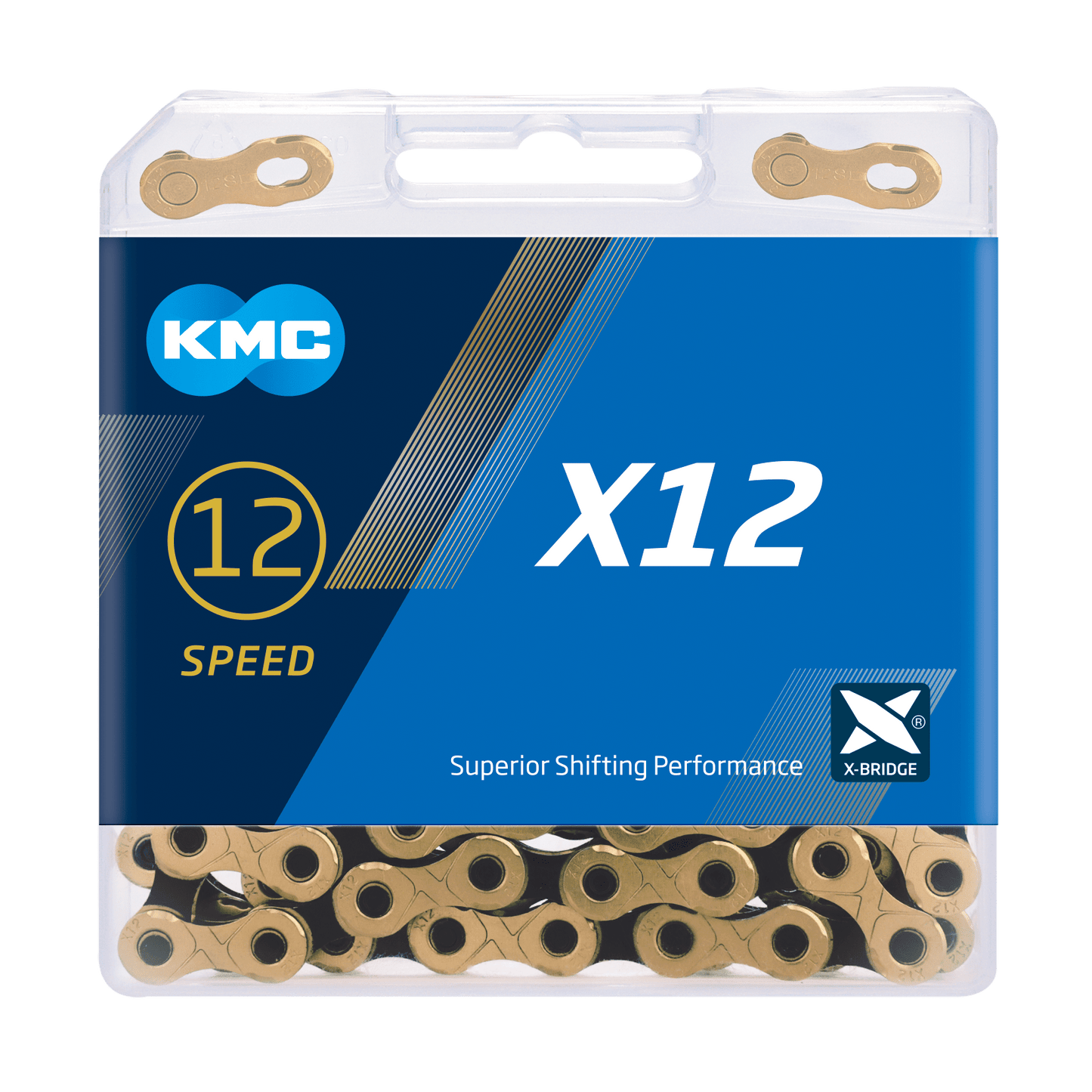 Corrente de 12 V KMC X12 Ti-N Preto/Dourado