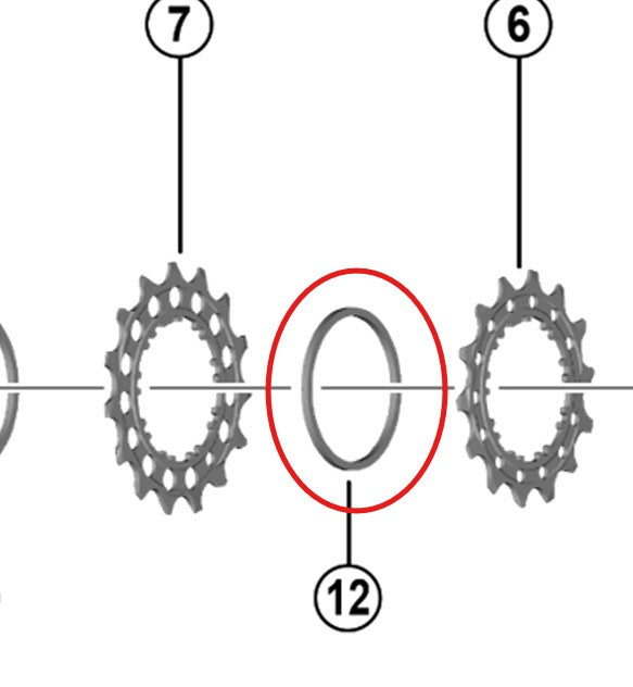 12V SHIMANO Espaçador de Cassete para Dura Ace 9200 1.9mm