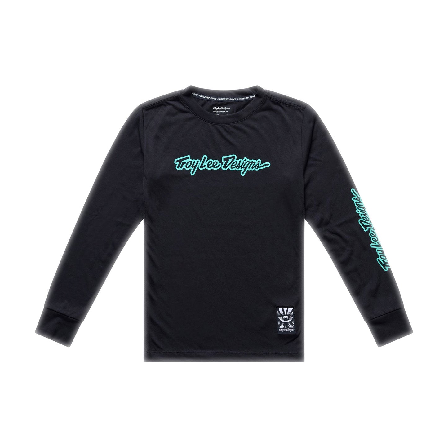 Camisola de manga comprida TROY LEE DESIGNS SKYLINE RIDE SIGNATURE Junior Preto/Verde