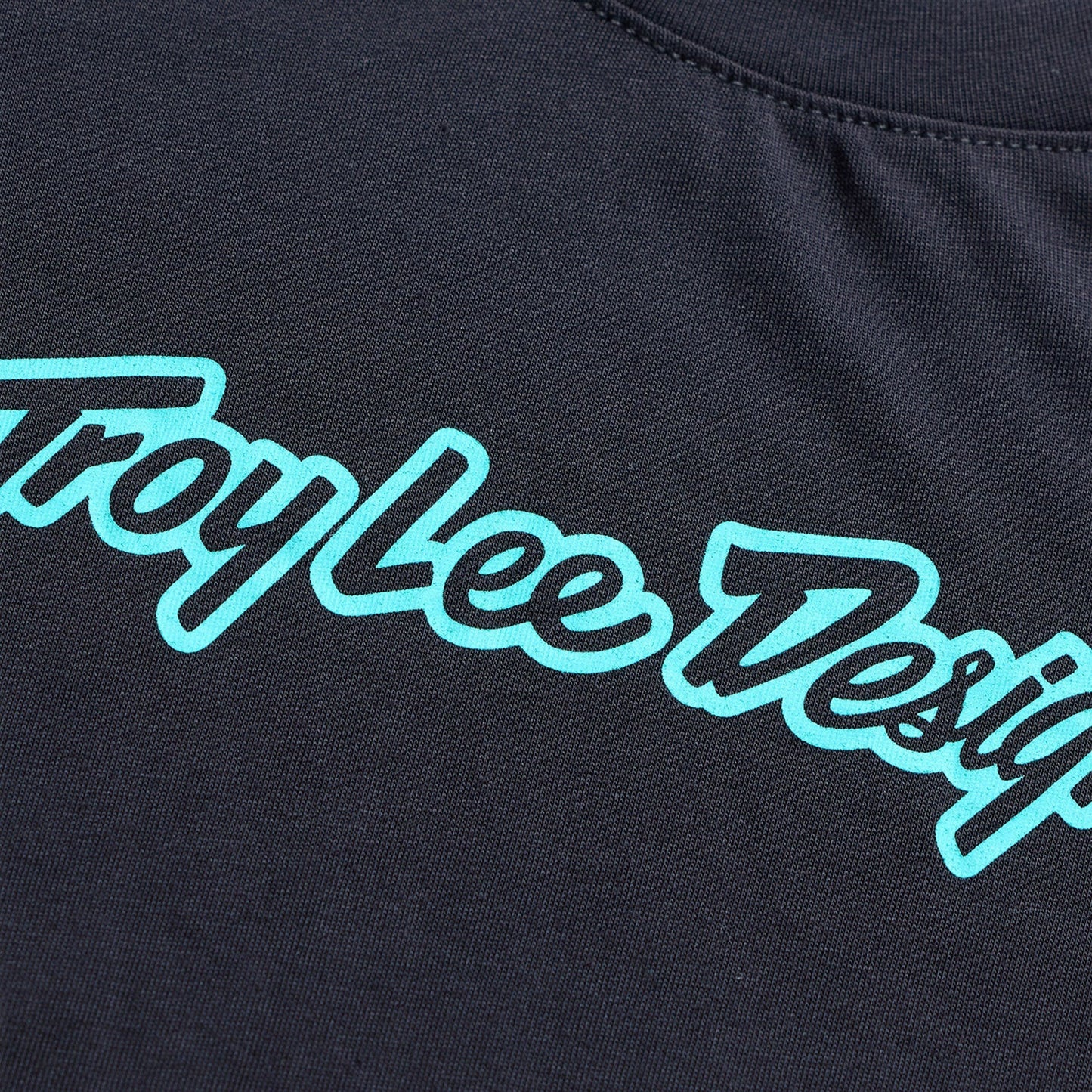 Camisola de manga curta TROY LEE DESIGNS SKYLINE RIDE SIGNATURE Junior Preto/Turquesa