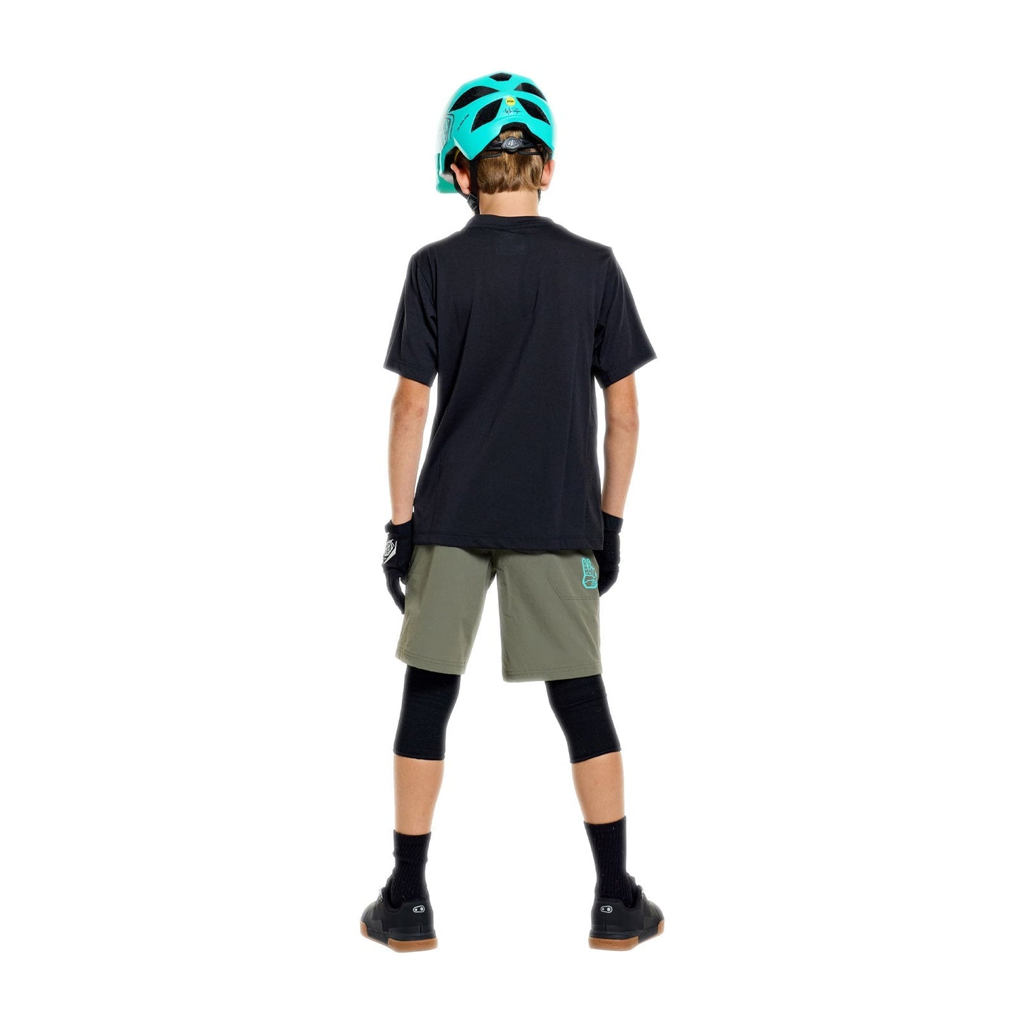 Camisola de manga curta TROY LEE DESIGNS SKYLINE RIDE SIGNATURE Junior Preto/Turquesa