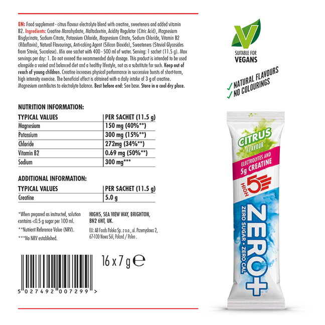 HIGH 5 ZERO+ Creatina HIDRATANTE STICK (11,5g) Limão