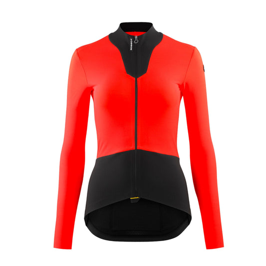 Camisola de ciclismo para mulher ASSOS DYORA R SPRING FALL S11 de manga comprida, vermelho-vivo