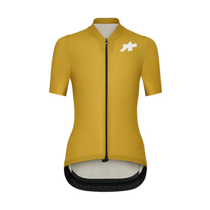 Camisola de ciclismo para mulher ASSOS UMA GT S11 EVO de manga curta, amarelo-dourado