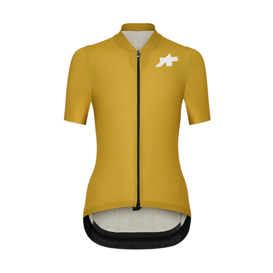 Camisola de ciclismo para mulher ASSOS UMA GT S11 EVO de manga curta, amarelo-dourado