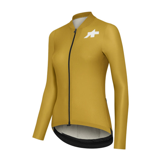 Camisola de ciclismo ASSOS UMA GT S11 EVO de manga comprida para mulher, amarelo-dourado