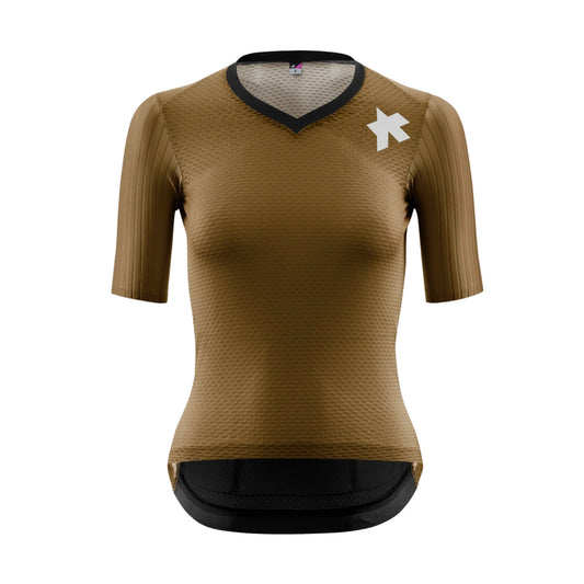Camisola de ciclismo ASSOS DYORA RSV S11 de manga curta para mulher, dourado Júpiter