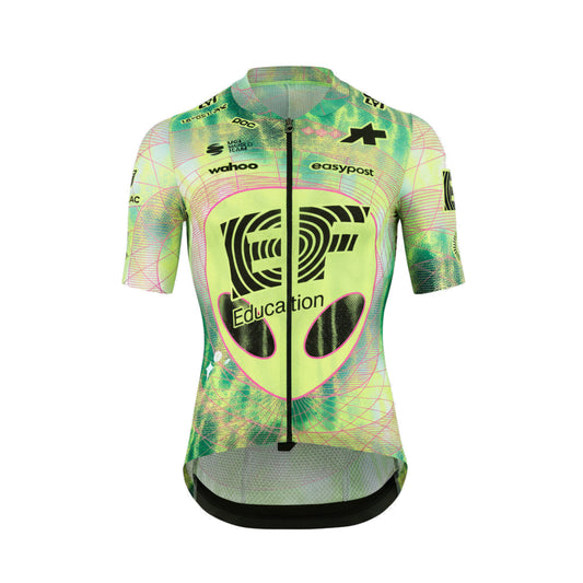 Camisola de ciclismo ASSOS MILLE GT S11 EVO EDUCATION FIRST de manga curta, verde/amarela
