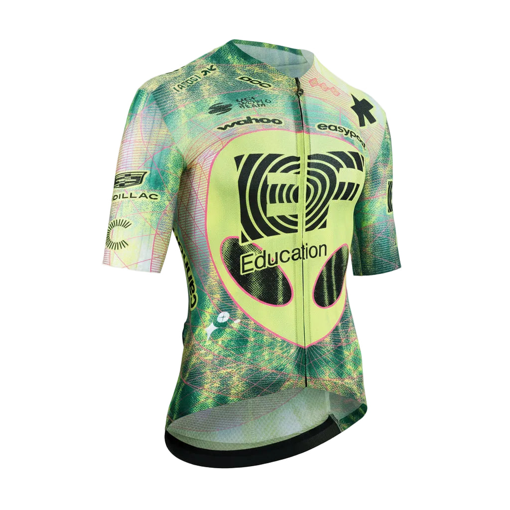 Maillot ASSOS RS EDUCATION FIRST GIRO Mangas Curtas Preto/Amarelo