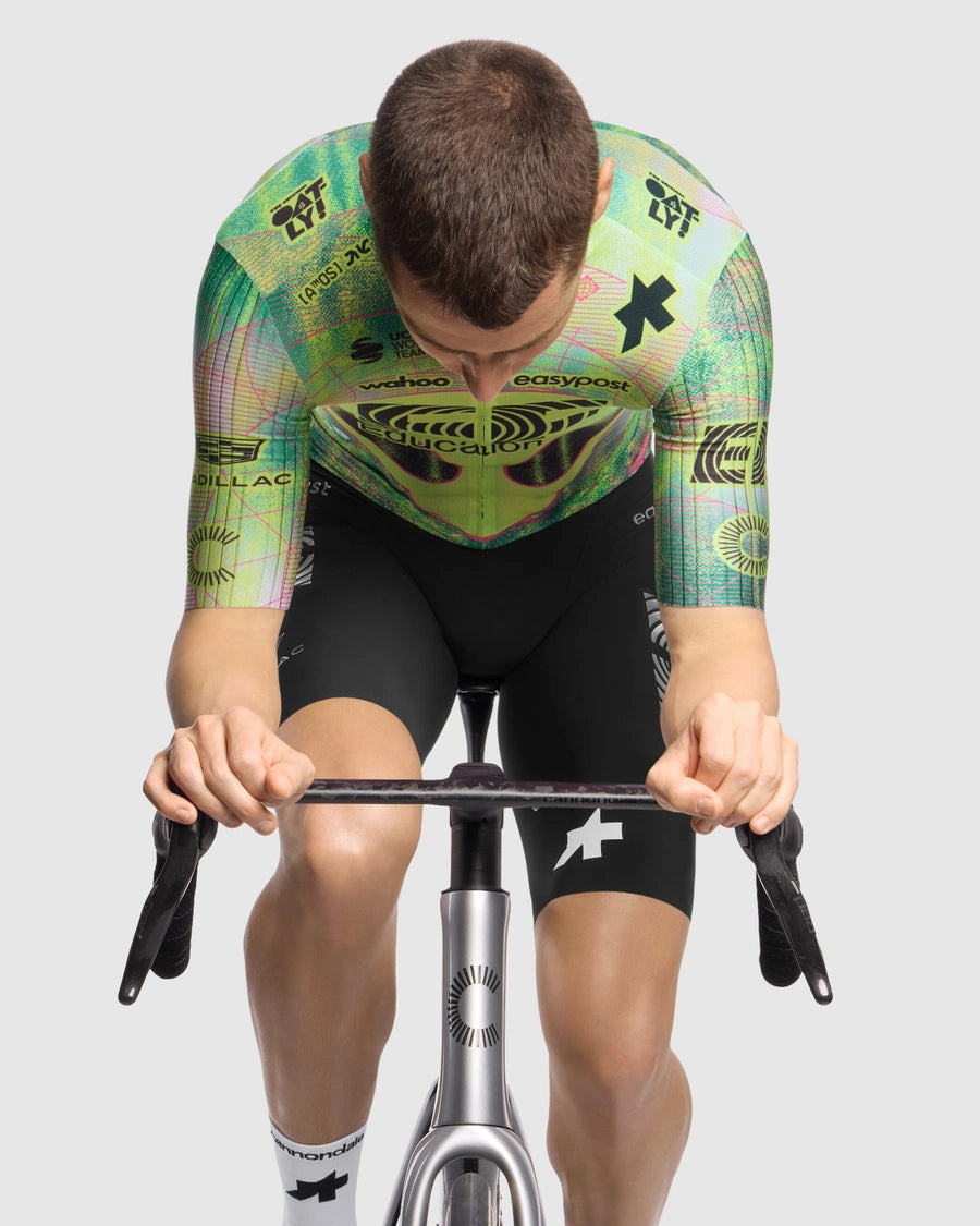Maillot ASSOS RS EDUCATION FIRST GIRO Mangas Curtas Preto/Amarelo