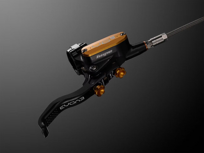 Par de travões HOPE TECH 4 EVO V6Ti com tubo preto – edição limitada preto/dourado