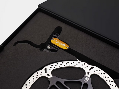 Par de travões HOPE TECH 4 EVO V6Ti com tubo preto – edição limitada preto/dourado