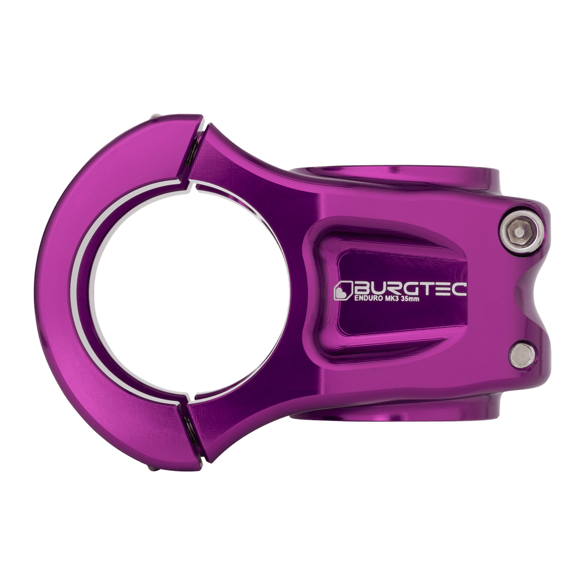 Avanço BURGTEC ENDURO MK3 violeta — vista de perfil